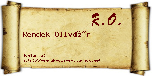 Rendek Olivér névjegykártya